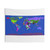 Colorful world map tapestry duvet cover
