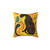 Panther and Butterfly Folk Art Pillow