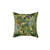 Vintage Green Tropical Bird Pillow with Botanical Jungle Pattern