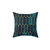 Deep Teal and Blue Gold Pattern Pillow