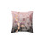 Geometric Cube Patterned Pillow in Pink and Grey