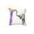 Decorative baby elephant pillow with rainbow watercolor design