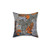 Orange and Grey Lichen Texture Pillow
