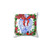 Chinoiserie Christmas pillow with ginger jar and poinsettias design