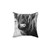 Black and White Highland Cow Portrait Pillow