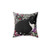 Tuxedo Cat Pillow with Colorful Flower Meadow Design