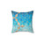 Geometric Blue and Gold Cubes Decorative Pillow