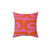 Mid-Century Modern Abstract Throw Pillow in Pink and Orange