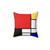 Mondrian-style decorative pillow with primary color blocks