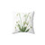 Hand Painted White Snowdrop Flower Botanical Pillow