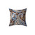 Vintage Paisley Patterned Throw Pillow in Blue and Brown