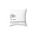 Gin Definition Typographic Pillow