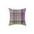 Green and Lilac Tartan Plaid Pillow