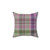 Green and Lilac Tartan Plaid Pillow