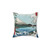 Vintage Japanese Ukiyo-e Pillow with Crashing Waves and Volcano