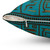 Teal Egyptian leather pillow with embossed hieroglyphics
