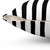 Fuchsia and Black Striped Decorative Pillow