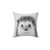Hedgehog Decorative Throw Pillow in Black and White