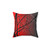 Red and Gray Decorative Pillow with Tree Branch Design