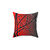 Red and Gray Decorative Pillow with Tree Branch Design