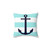 Nautical Navy Blue Anchor Striped Pillow