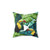 Tropical Toucan Banana Leaves Pattern Throw Pillow
