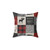 Rustic Red and Black Patchwork Pillow