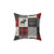 Rustic Red and Black Patchwork Pillow