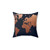 Navy Blue and Copper World Map Pillow