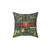 Floral Tapestry Throw Pillow with Forest Animals