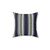 Navy blue and sage green striped decorative pillow