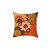 Retro 70s Flower Vase Decorative Pillow