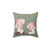 Whimsical Mushroom and Boba Tea Decorative Pillow