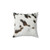 Cruelty-Free Cowhide Pillow with Natural Tan, Black and White Pattern