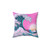 Vaporwave aesthetic Kanagawa wave retro sunset pillow