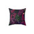 Tropical botanical bird illustration pillow