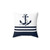 Nautical Blue Anchors Striped Pillow