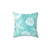 Coastal decorative pillow with starfish and shells