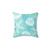 Coastal decorative pillow with starfish and shells