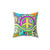 Retro Psychedelic Hippy Peace Art Throw Pillow