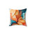 Abstract Fluid Blending Pillow with Yellow, Blush and Blue Colors
