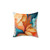 Abstract Fluid Blending Pillow with Yellow, Blush and Blue Colors