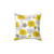 Yellow nature-inspired pillow with geometric leaf pattern
