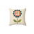 Retro Daisy Orange and Cream Decorative Pillow