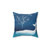 Teal blue watercolor whale throw pillow