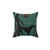 Art Deco Icon Pillow with Black and Green Silhouette Design