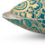 Teal Green and Gold Mandala Pattern Decorative Pillow