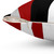 Modern abstract throw pillow in red, black and white colors
