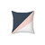 Geometric Triangles Blush & Navy Blue Throw Pillow