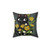 Decorative black cat with flowers pillow